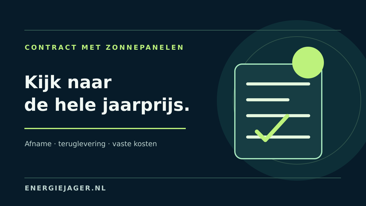 Illustratie bij Energiecontract met zonnepanelen vergelijken voor 2027