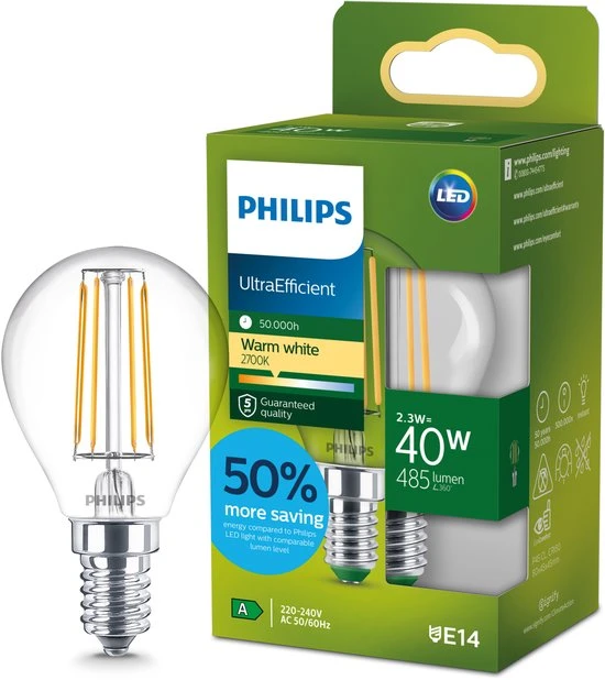 Philips UltraEfficient E14 kogel